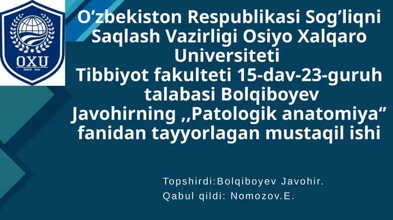 Zamburug‘ infeksiyalari.Mikoz.Kandidoz
