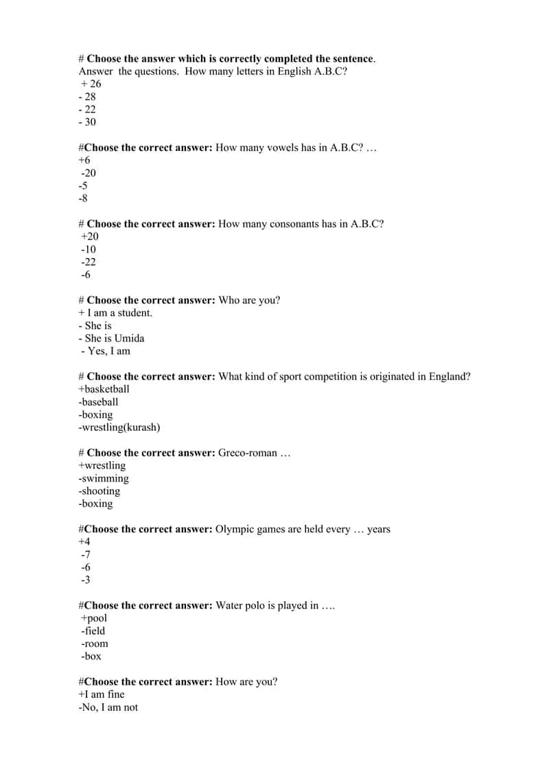 Olympic Games Quiz