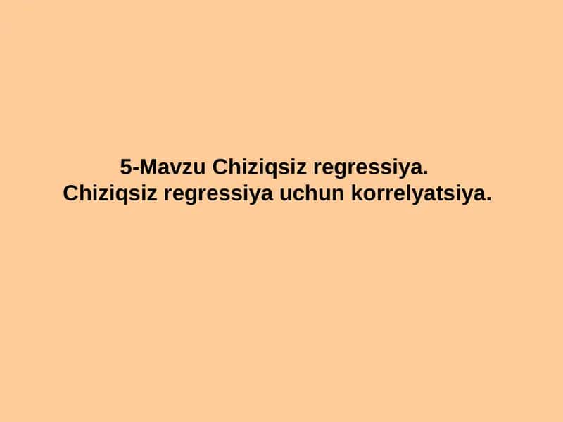 Chiziqsiz regressiya