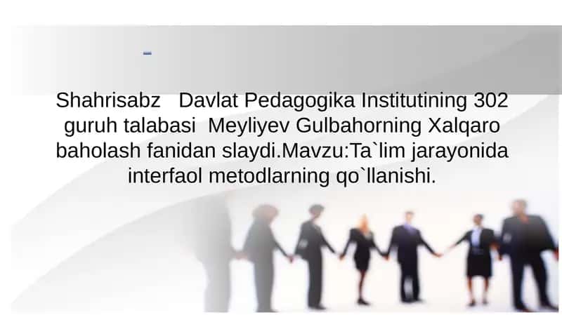 Xalqaro baholash fanidan slayd