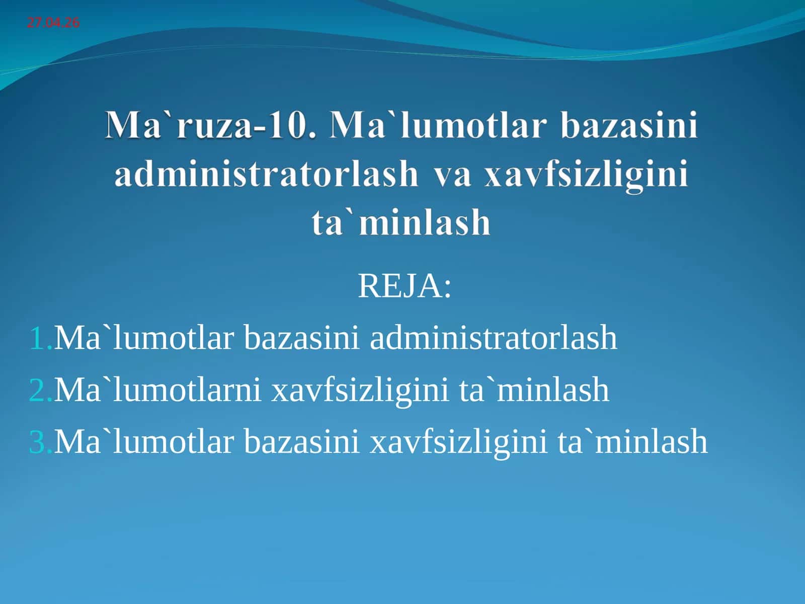 Ma'lumotlar bazasi administratori