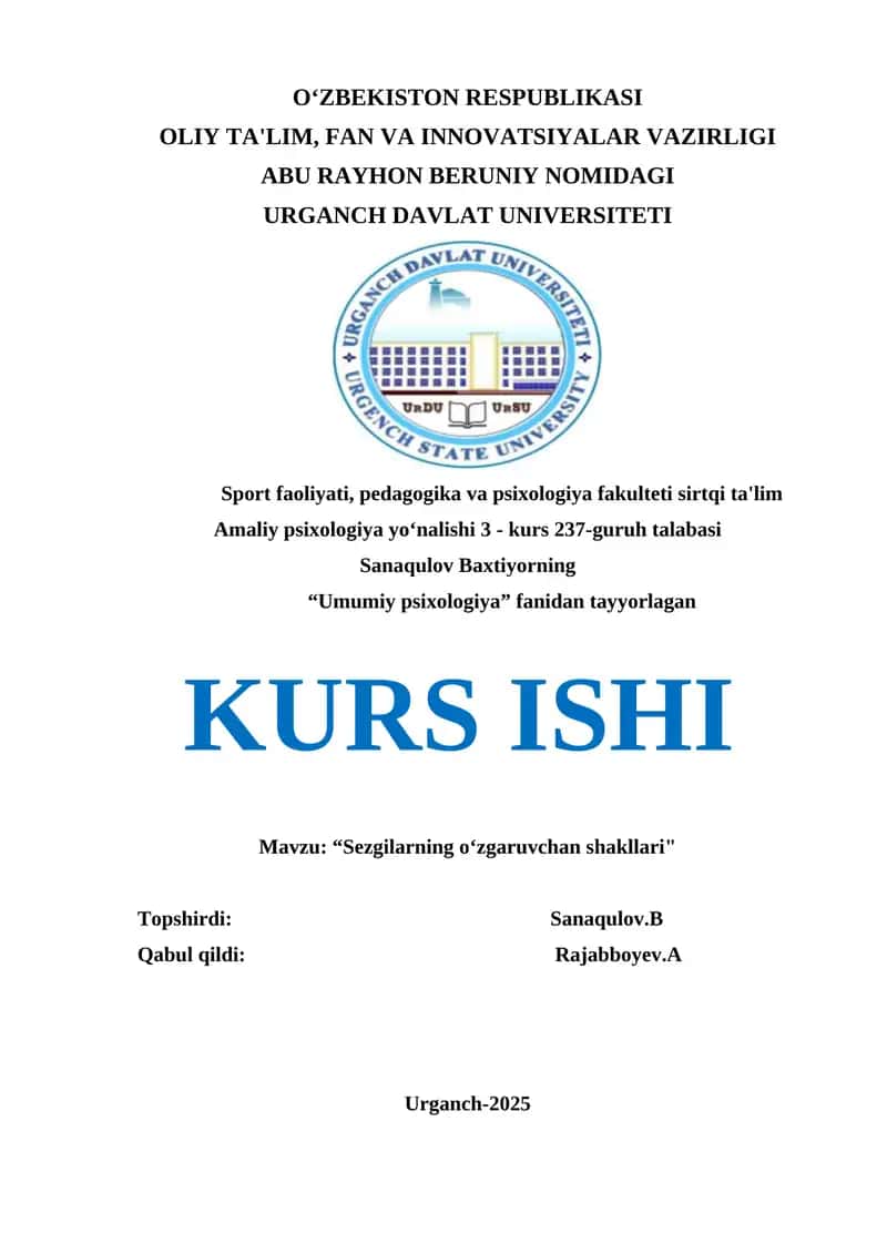 Sezgilarning o‘zgaruvchan shakllari