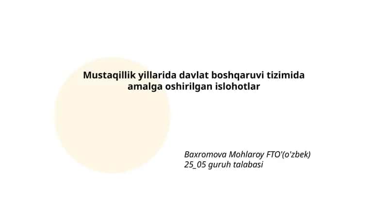 Konstitutsiyaviy islohotlar va hokimiyatlar taqsimoti