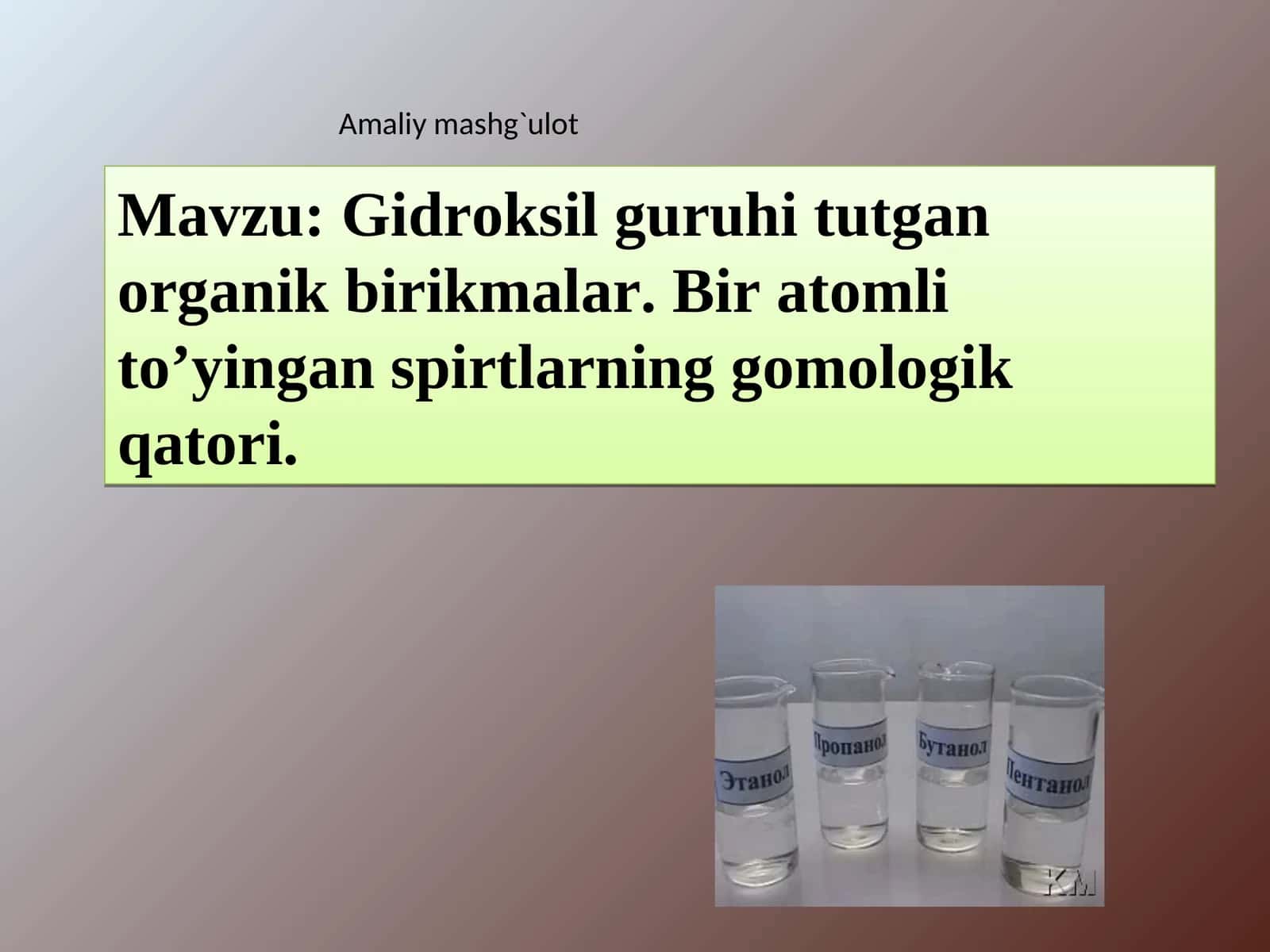 Gidroksil guruhi tutgan organik birikmalar