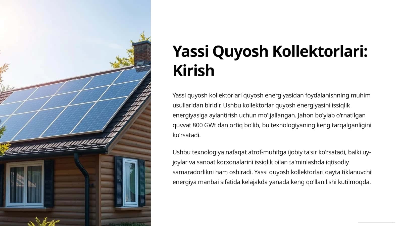 Yassi Quyosh Kollektorlari