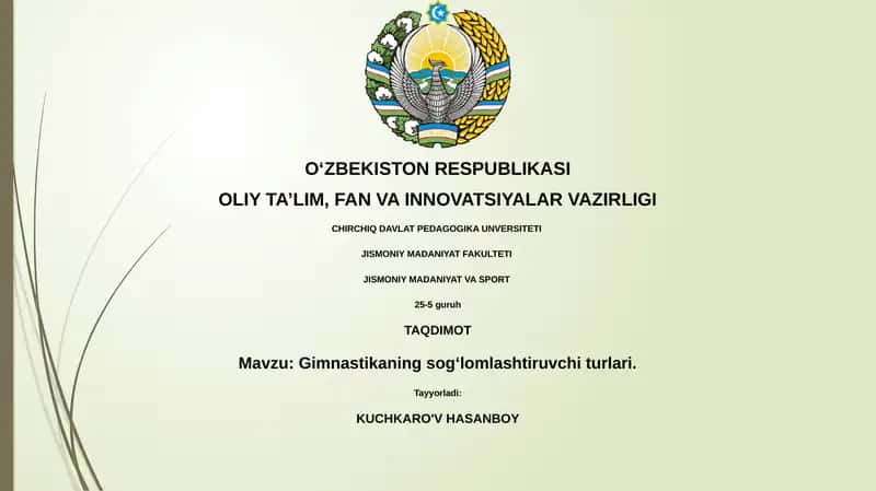 Gimnastikaning sog‘lomlashtiruvchi turlari