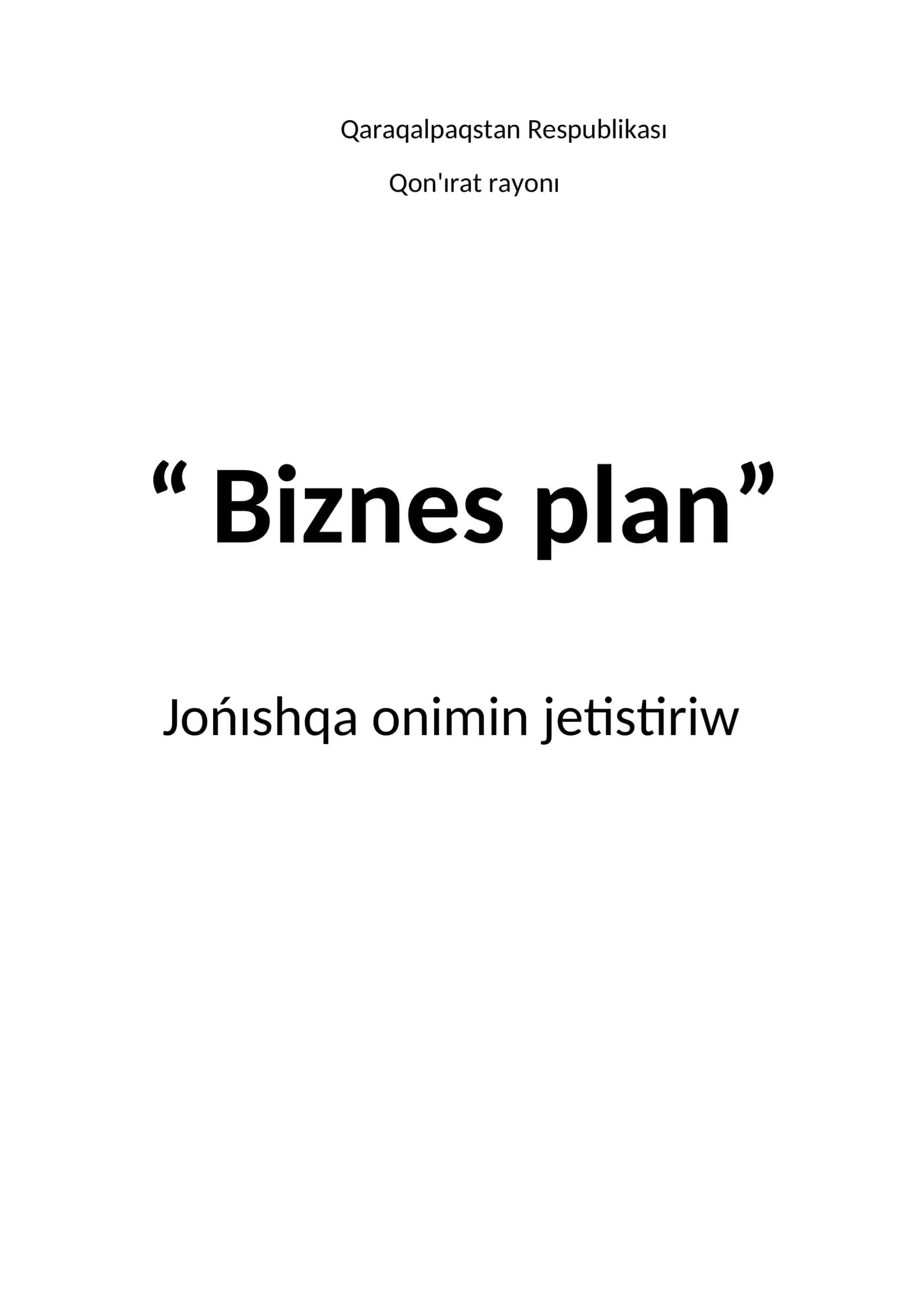 Biznes plan