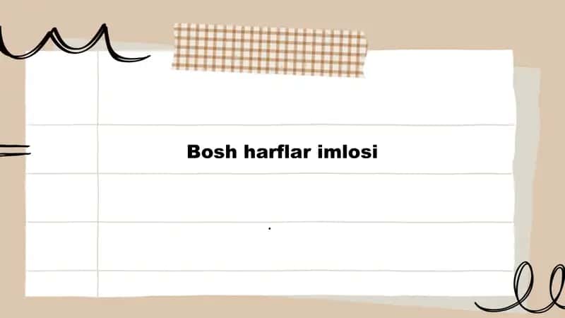 Bosh harflar imlosi