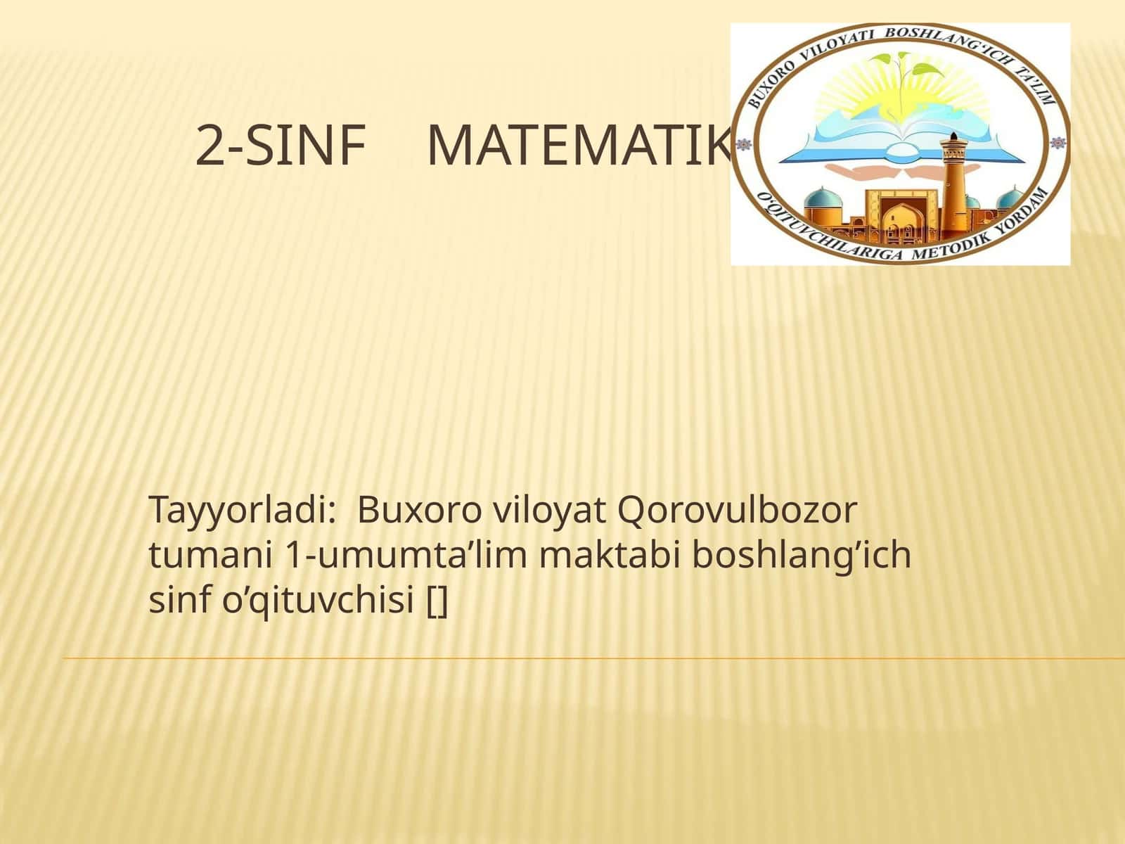 2-sinf matematika