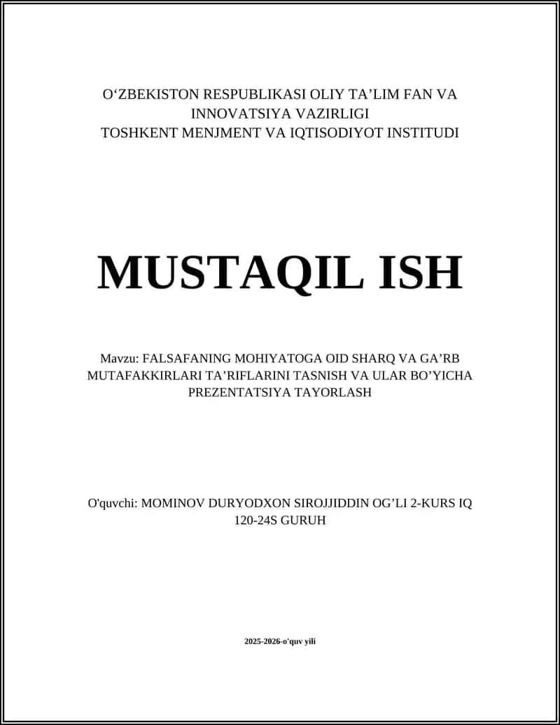 Al-Farobiyning falsafa mohiyati taʼrifi va prezentatsiya tayyorlash