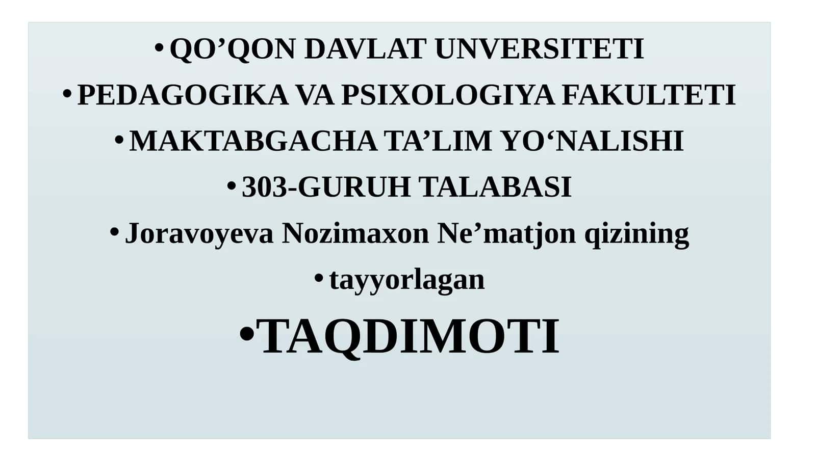 Bolalar rivoljanishida ota-onalarning o'rni
