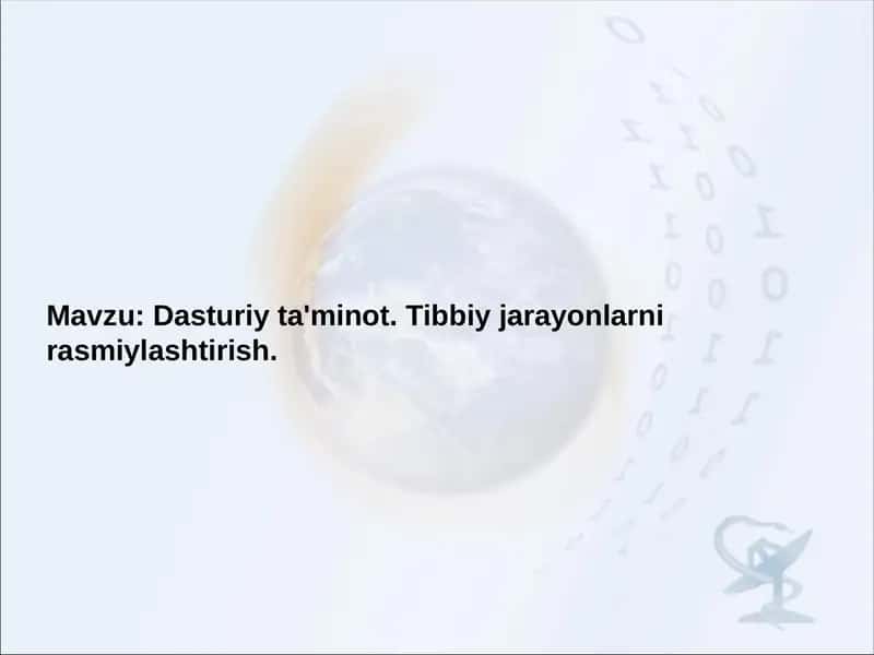 Tibbiy vazifalarni rasmiylashtirish