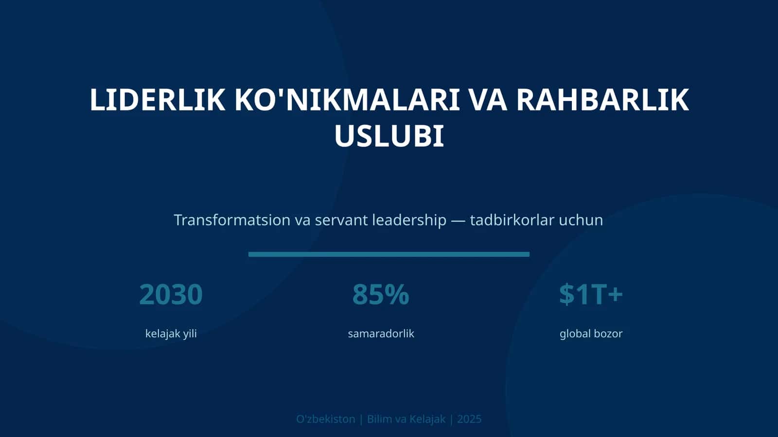 LIDERLIK KO'NIKMALARI VA RAHBARLIK USLUBI