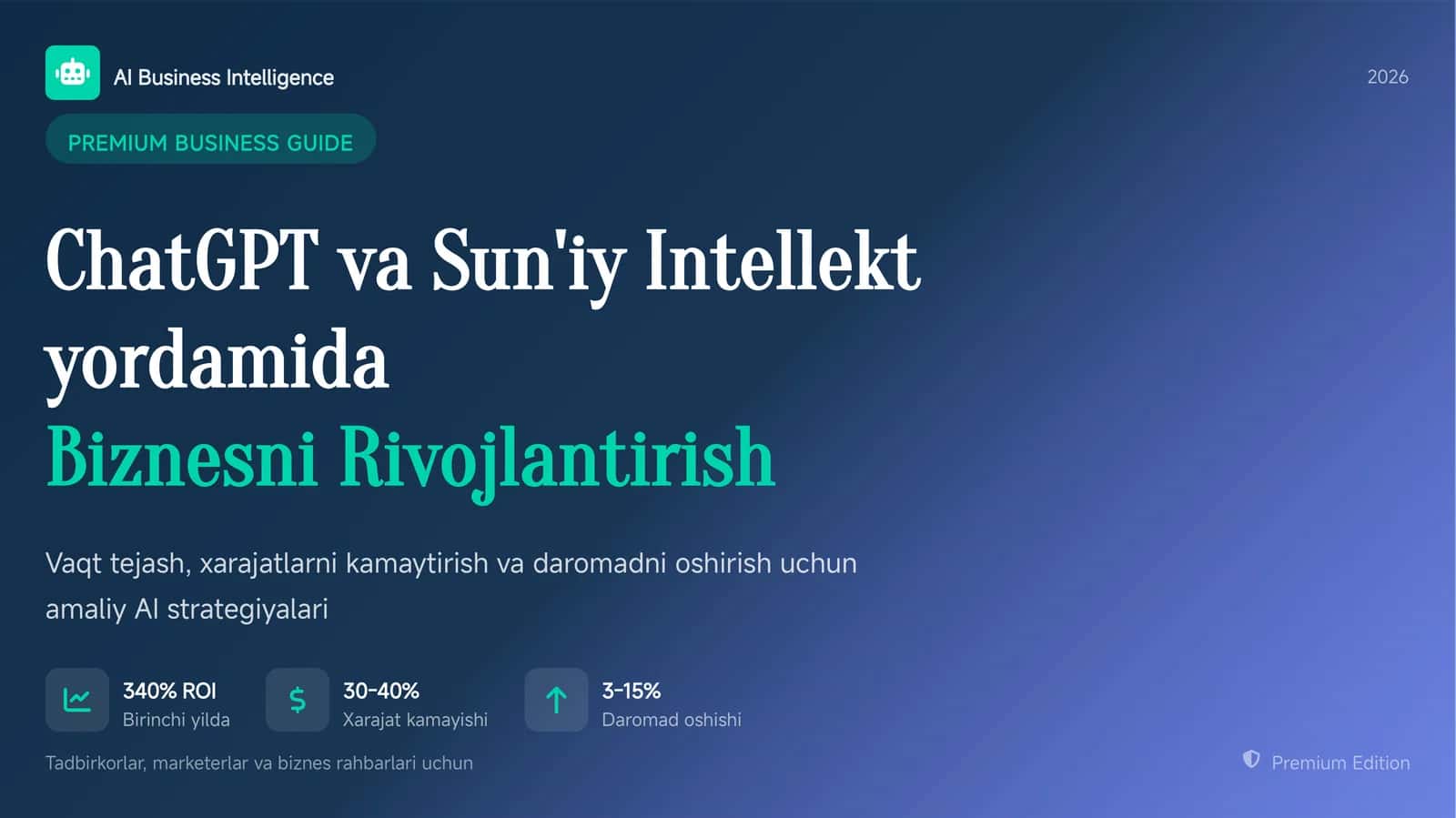 ChatGPT va AI yordamida biznesni 10 baravar tezlashtirish
