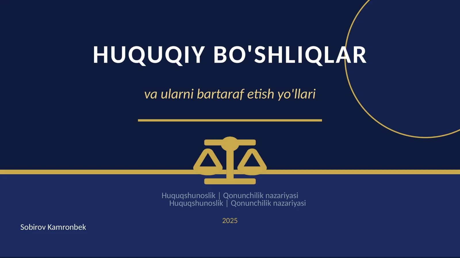 HUQUQIY BO'SHLIQLAR