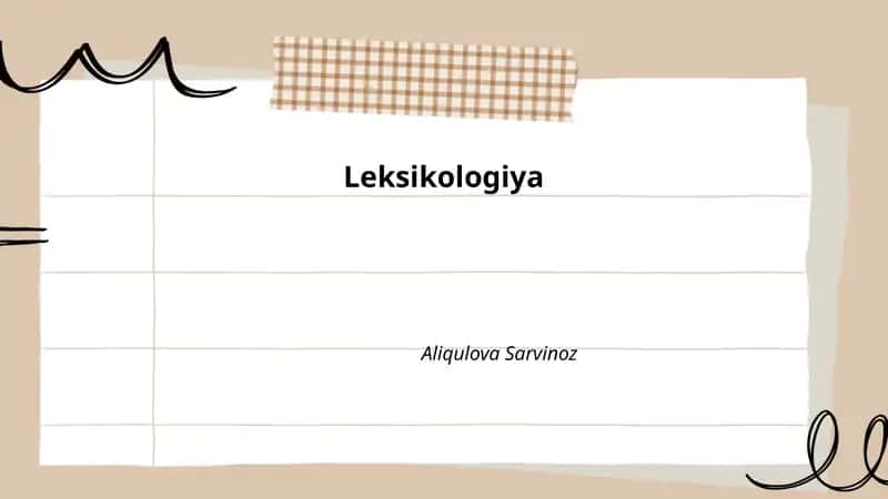 Leksikologiya