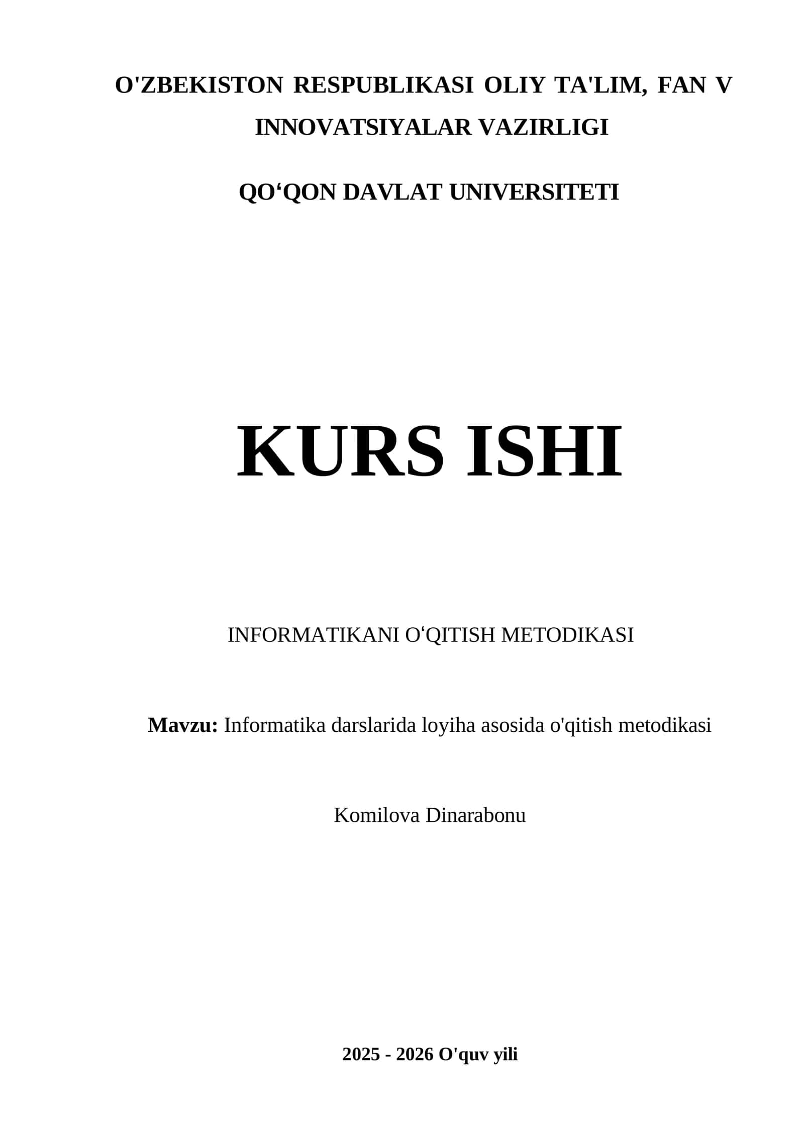 Informatikani oʻqitish metodikasi