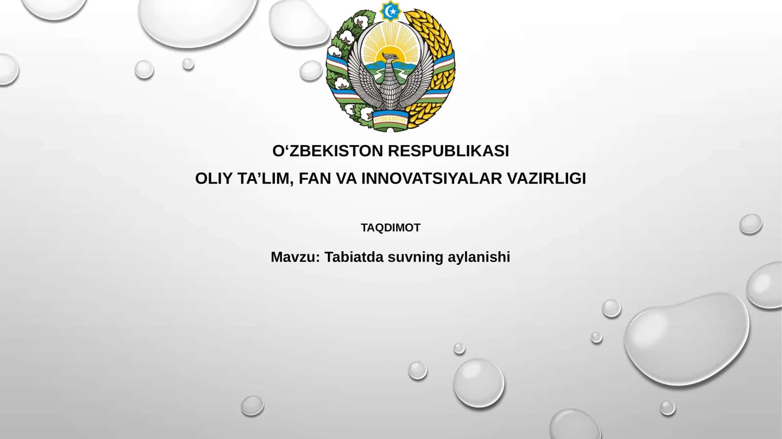 Tabiatda suvning aylanishi