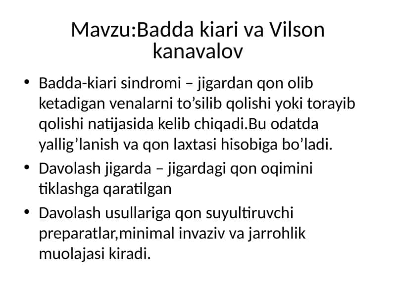 Badda-kiarisindromi – Jigardan qon olib ketadigan venalar
