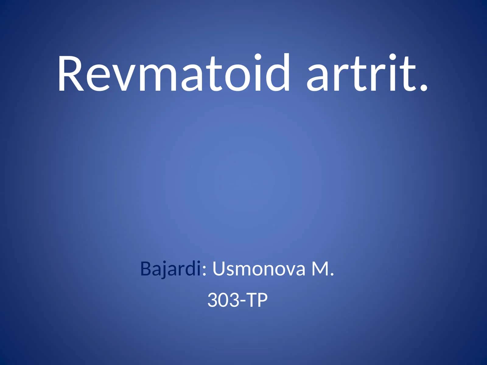 Revmatoid artrit