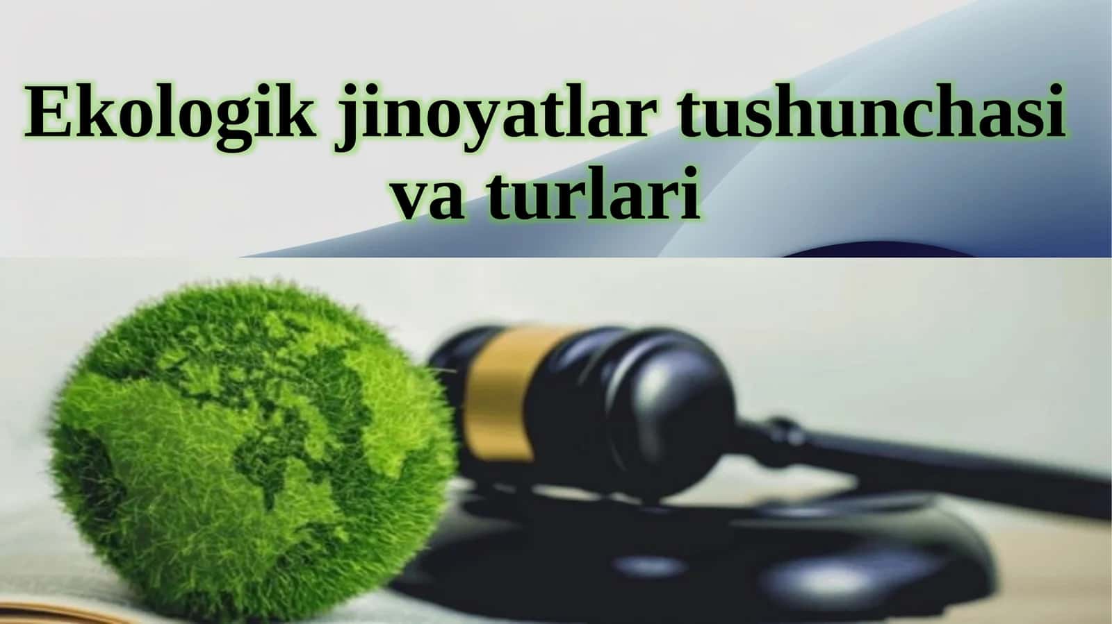 Ekologik jinoyatlar tushunchasi va turlari