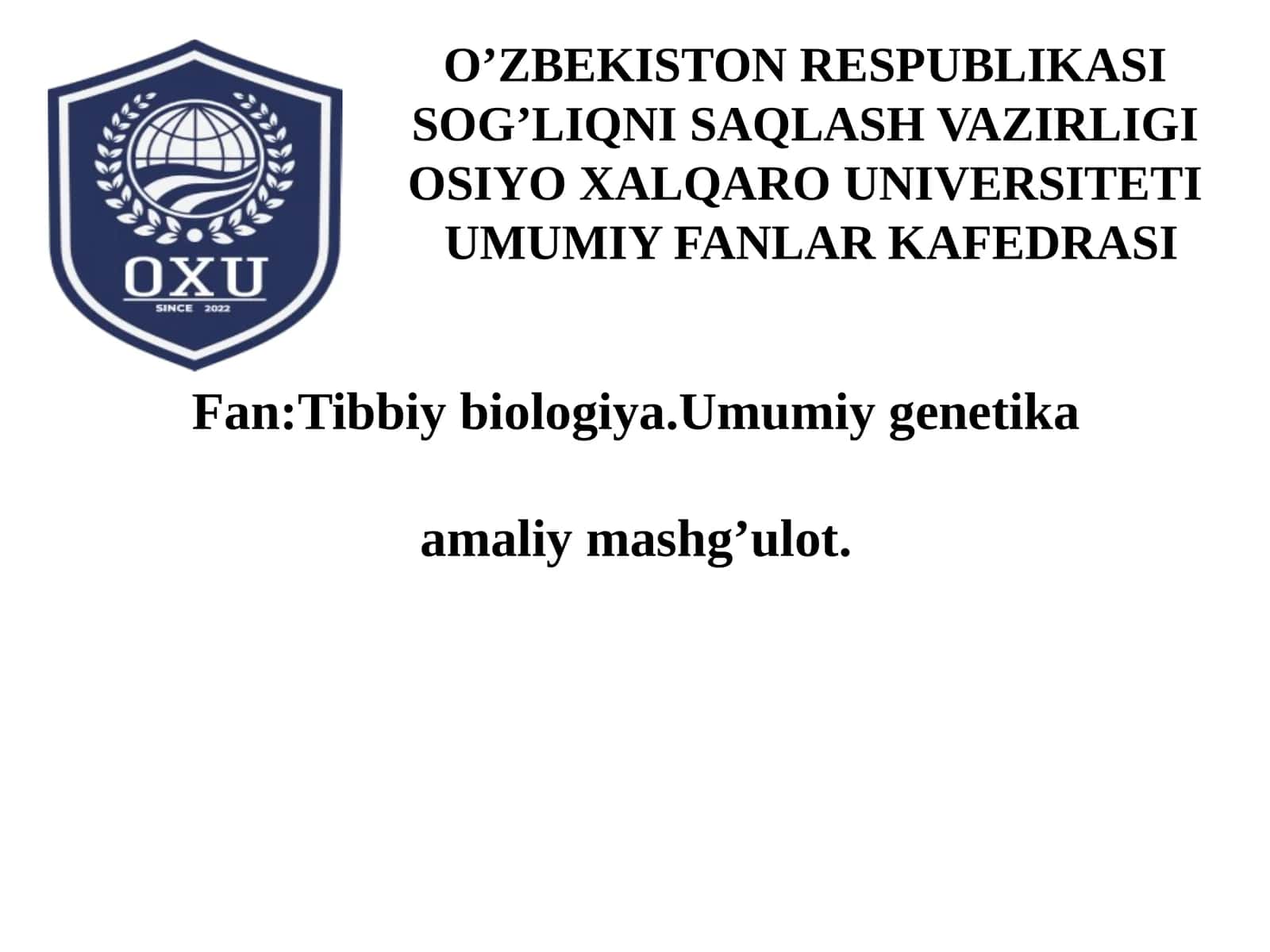 15-mavzu. Irsiykasalliklar.XromosomaKasalliklari.Nikohturlari
