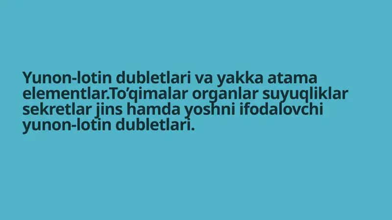 Yunon-lotin dubletlari va yakka atama elementlar