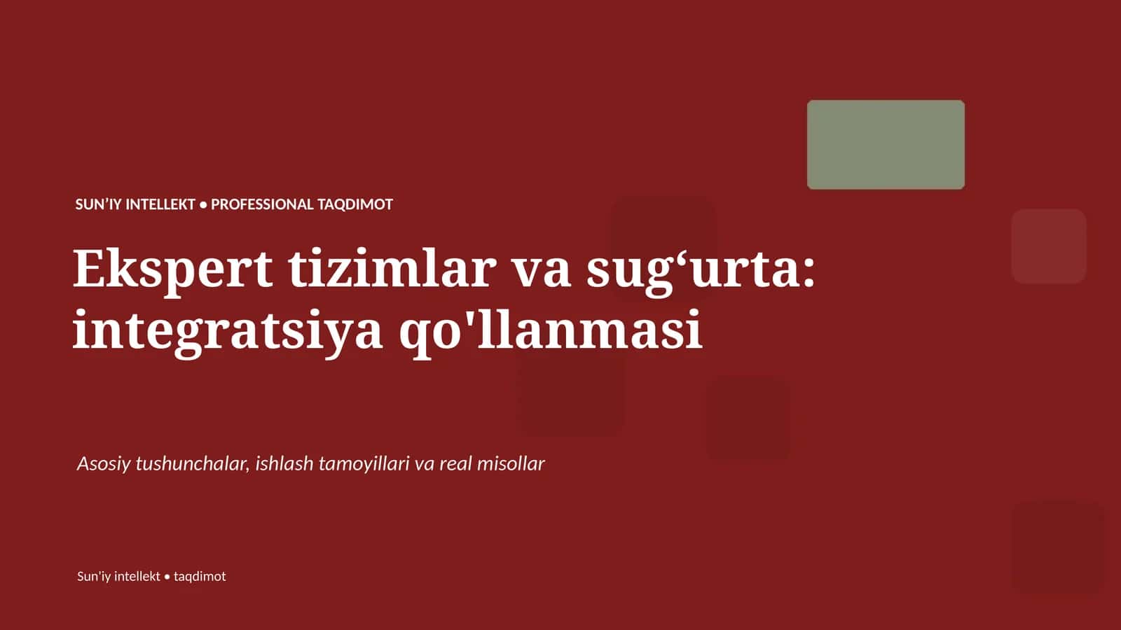 Ekspert tizimlar va sugʻurta: integratsiya qo'llanmasi