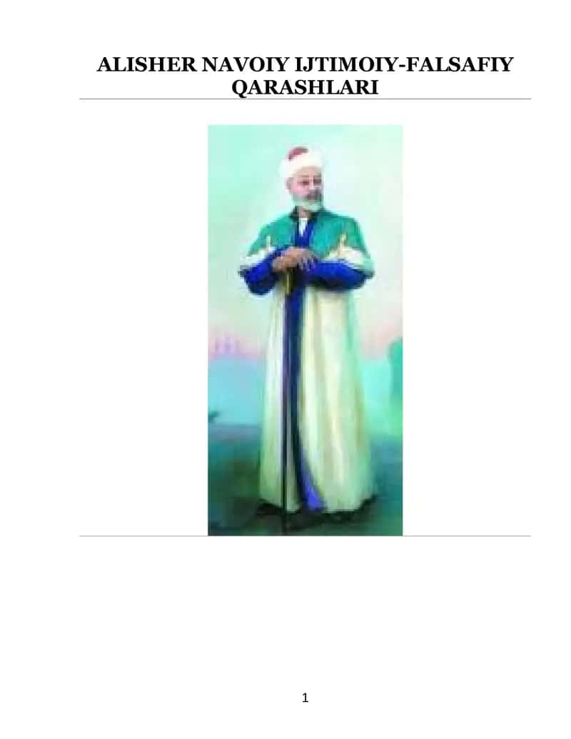 ALISHER NAVOIY IJTIMOIY-FALSAFIY QARASHLARI