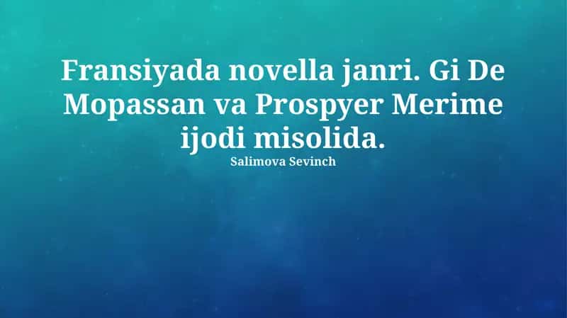 Fransuz novellasi: Ta'rif, Tarix va Xususiyatlar