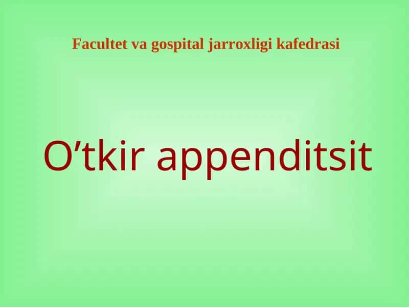 O’tkir appenditsit