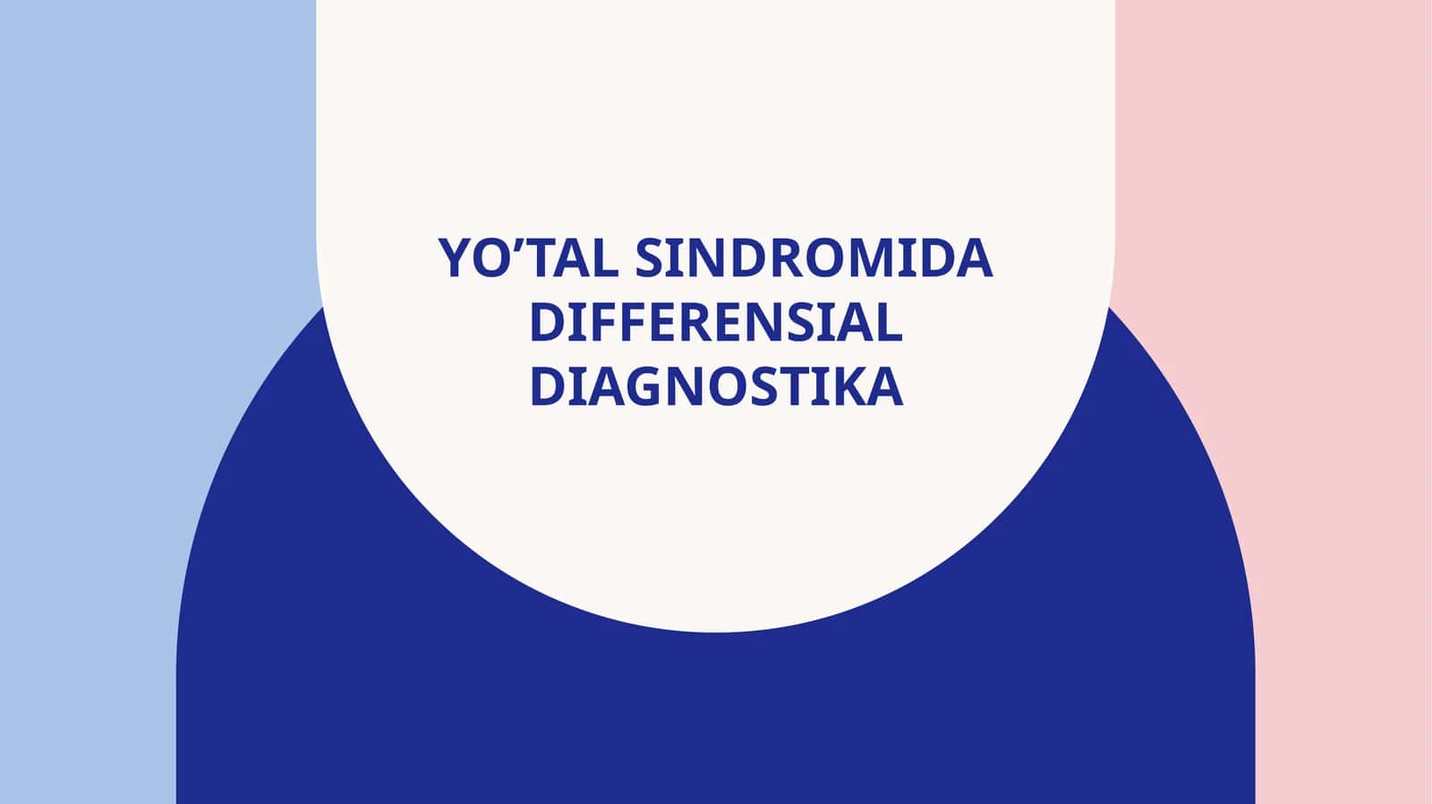Yo'tal sindromida differensial diagnositka
