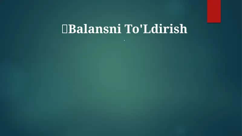 To'ldirish usullari