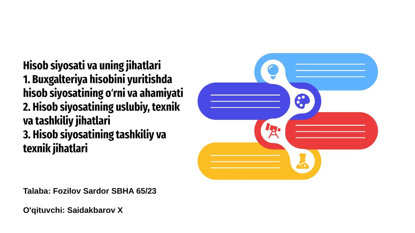 Hisob siyosati va uning jihatlari