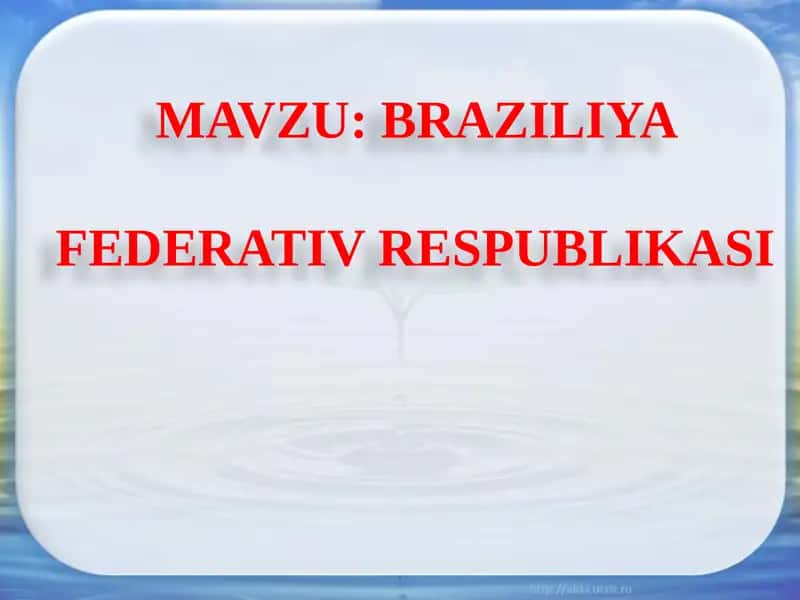 BRAZILIYA FEDERATIV RESPUBLIKASI