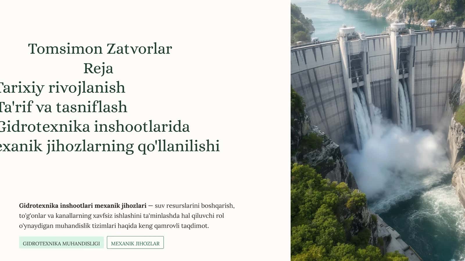 Gidrotexnika Muhandisligi Mexanik Jihozlar