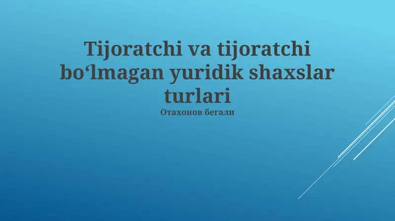 MChJning xususiyatlari va tashkil etilishi