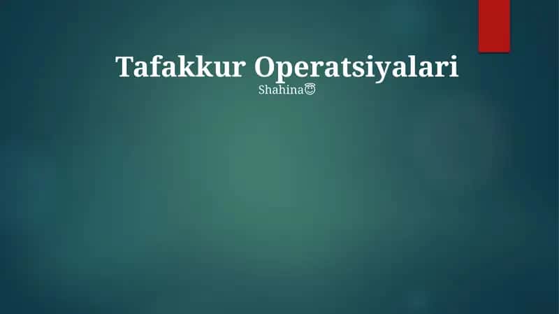 Tafakkur Operatsiyalari