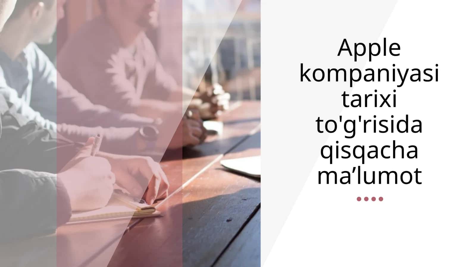 Apple kompaniyasi tarixi to'g'risida qisqacha ma’lumot