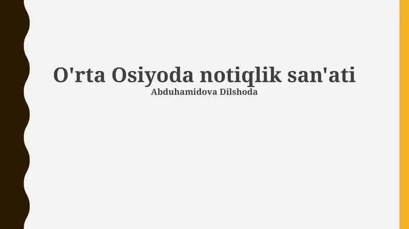 O'rta Osiyoda notiqlik san'ati