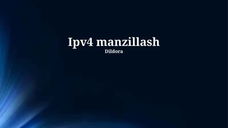 IPv4 manzillash