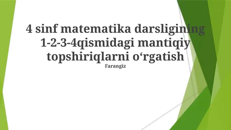4 sinf matematika darsligi
