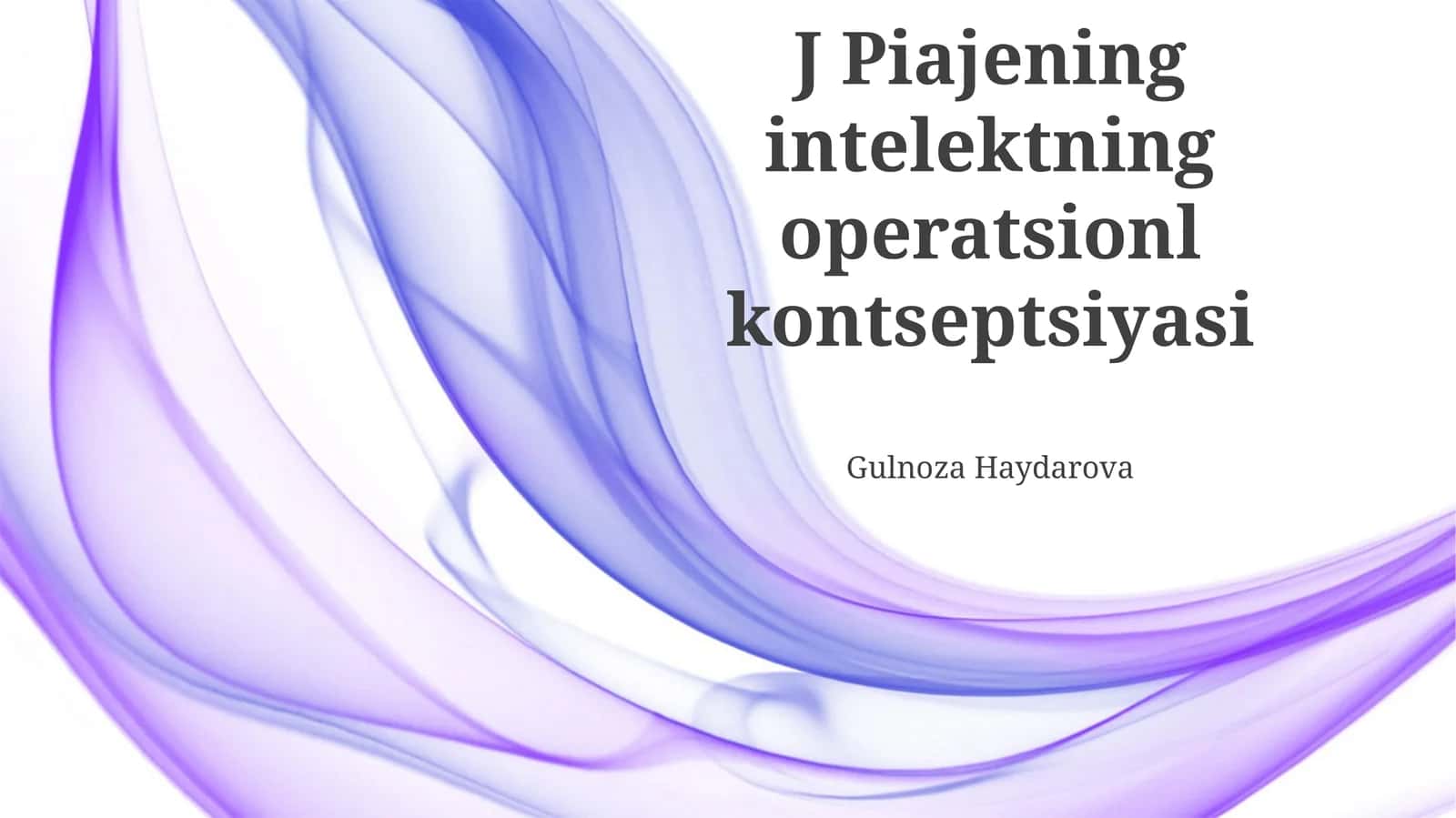 J Piajening intelektning operatsionl kontseptsiyasi