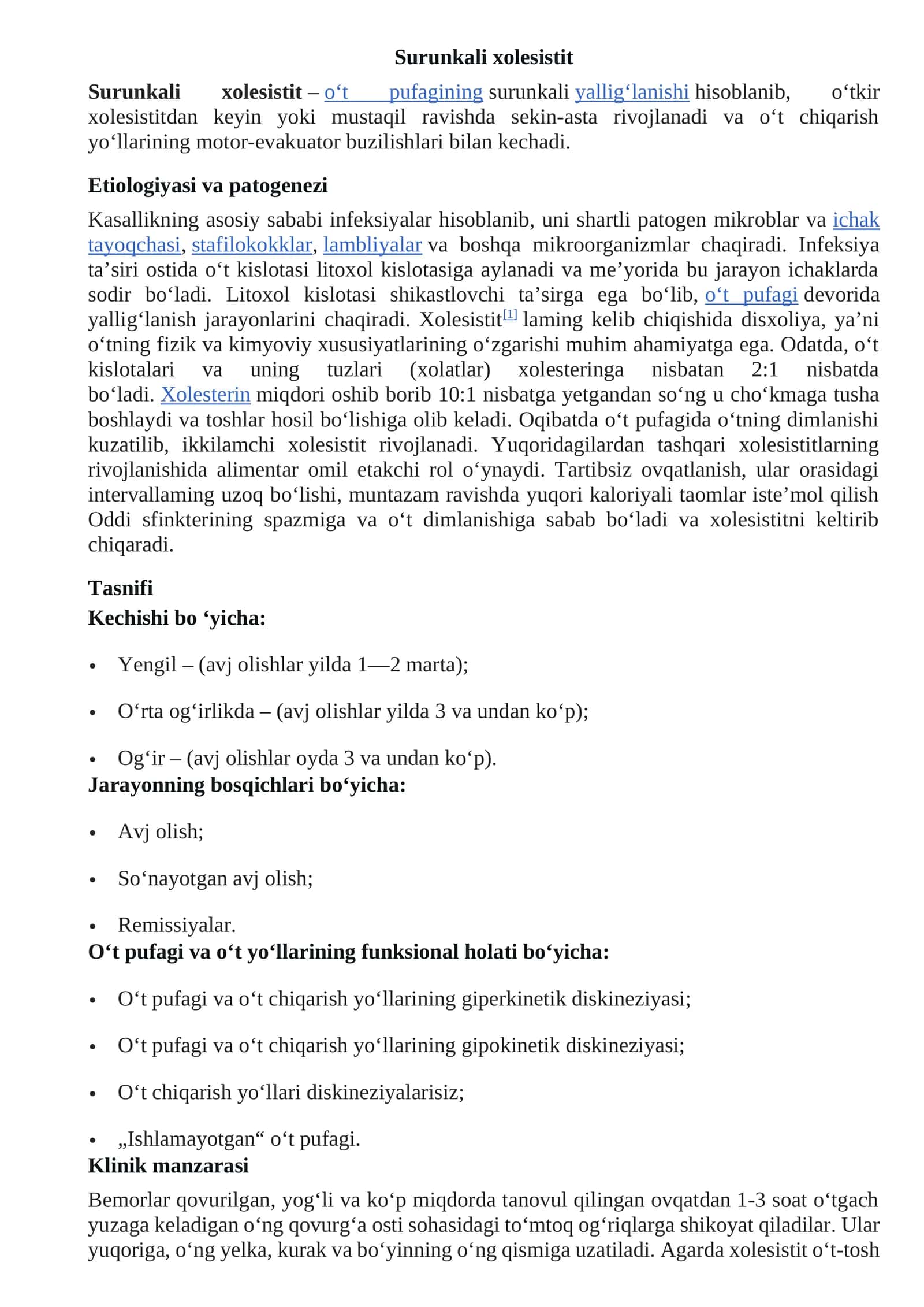 Surunkali xolesistit