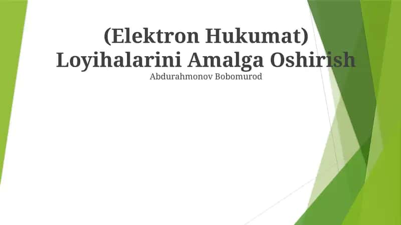 Elektron Hukumat Loyihalarini Amalga Oshirish