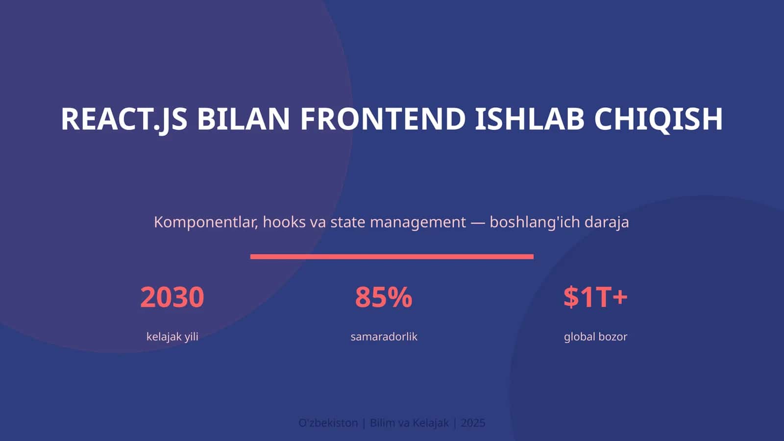 REACT.JS BILAN FRONTEND ISHLAB CHIQISH