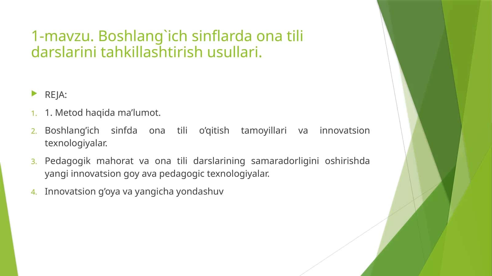 Boshlang`ich sinflarda ona tili darslarini tahkillashtirish usullari