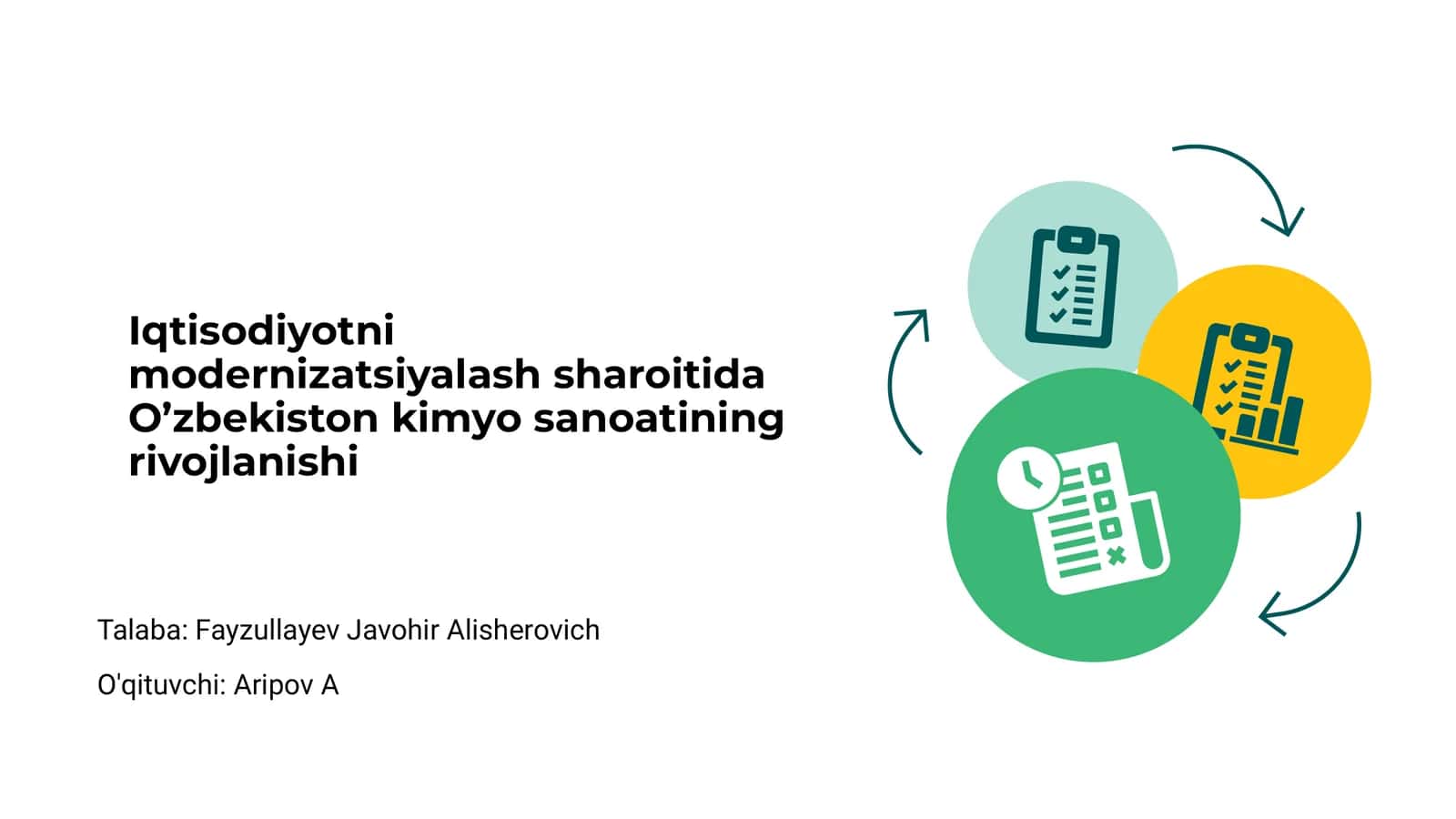 O’zbekiston kimyo sanoatining rivojlanishi