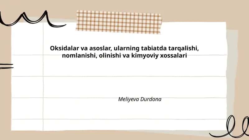 Oksidalar va asoslar
