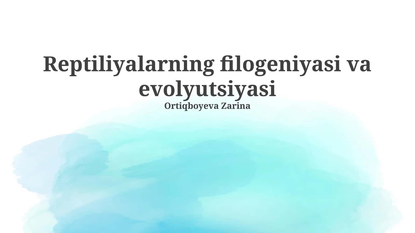 Reptiliyalarning filogeniyasi va evolyutsiyasi